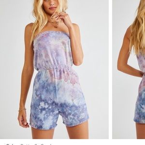 Tie dye one piece romper